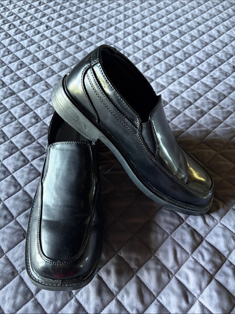Classic Black Slip-On Dress Shoes Deer Stags "Brian" Big Boy/Men's size 6.5 Wide
